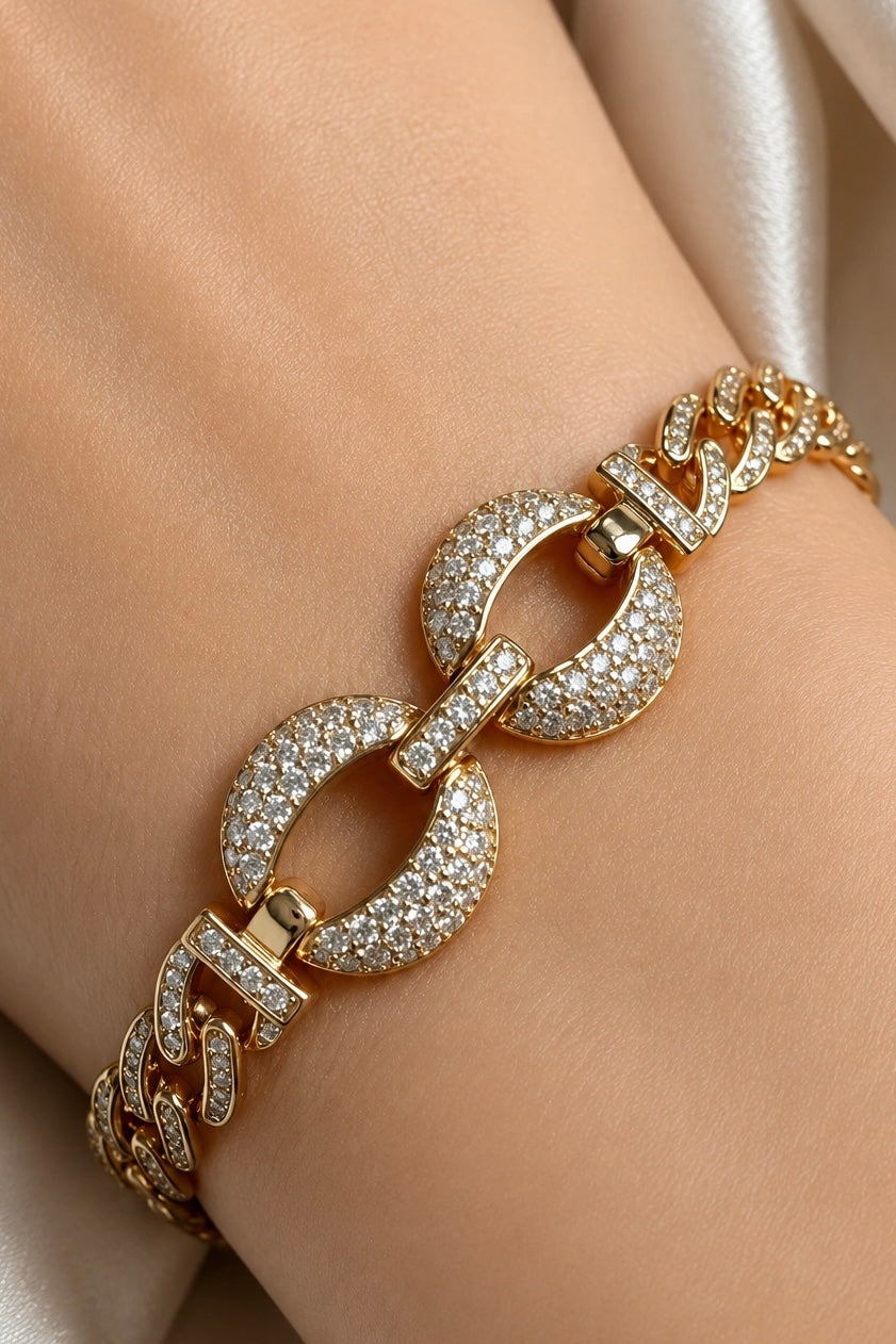 Crystal Circle Link Bracelet