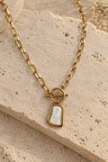 Gold Toggle Chain Mother-of-Pearl Necklace