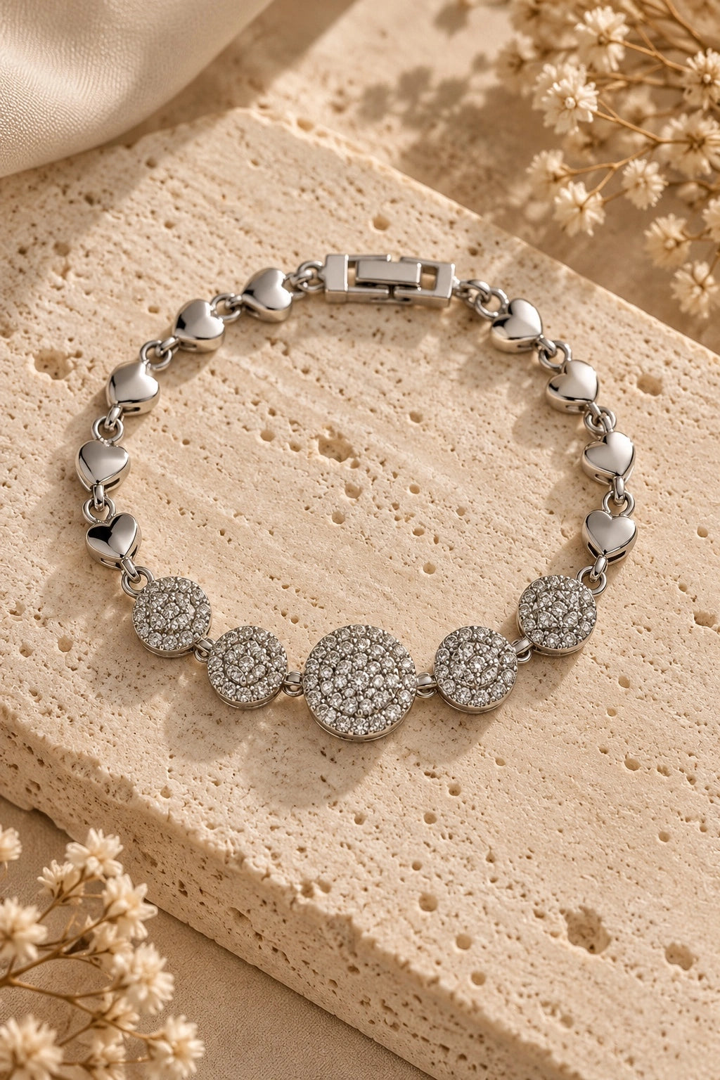 Silver Crystal Link Bracelet