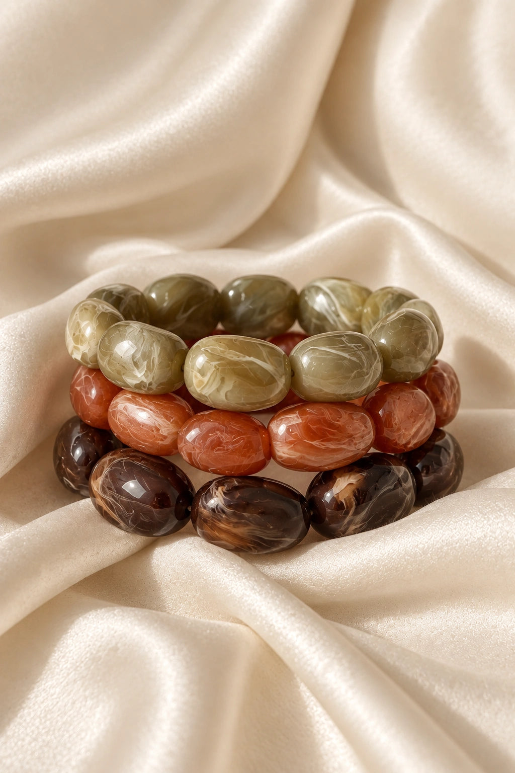 Nugget Bead Stretch Bracelet (Set of 3)