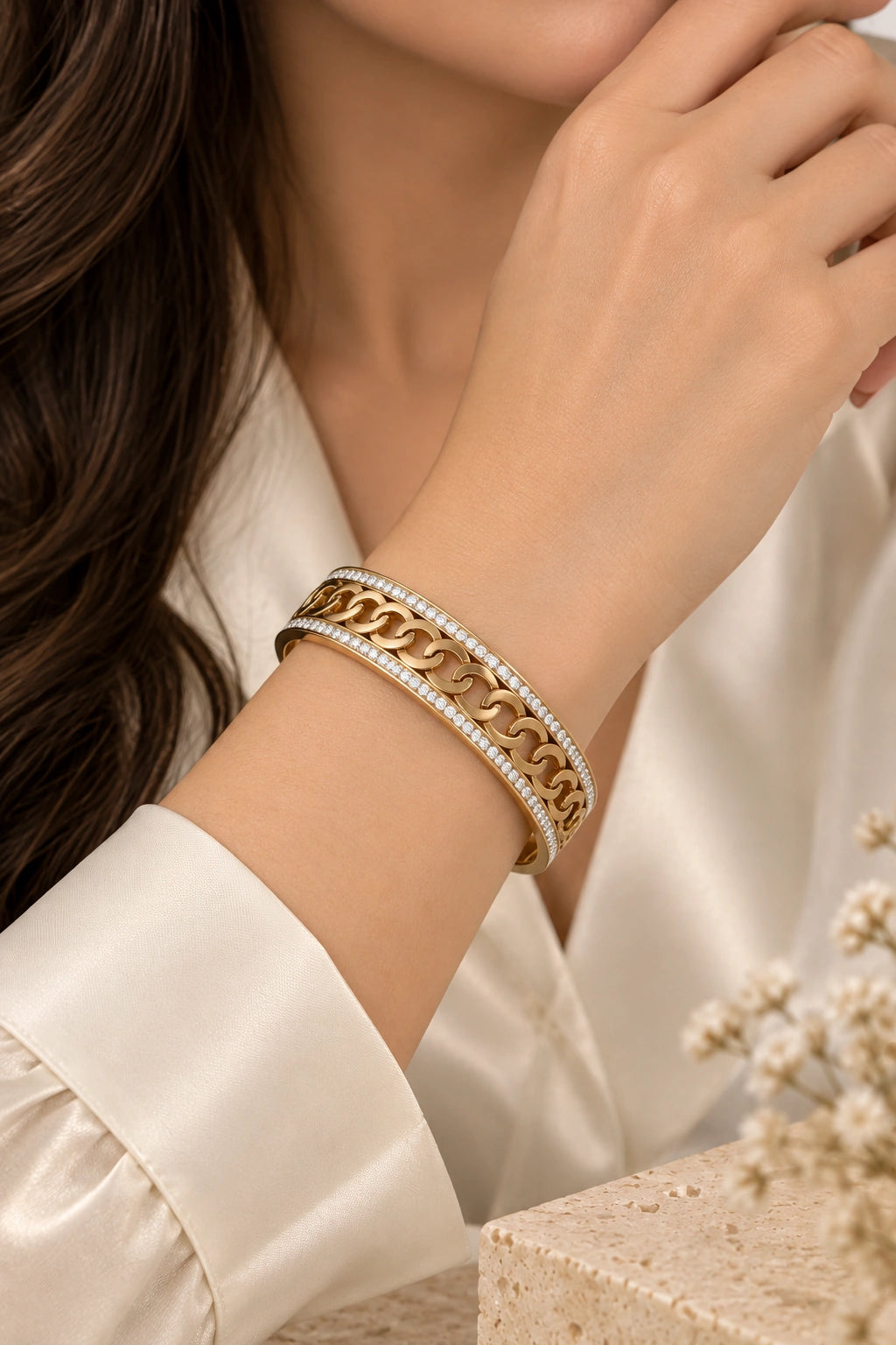 Champagne Gold Pave  Bracelet