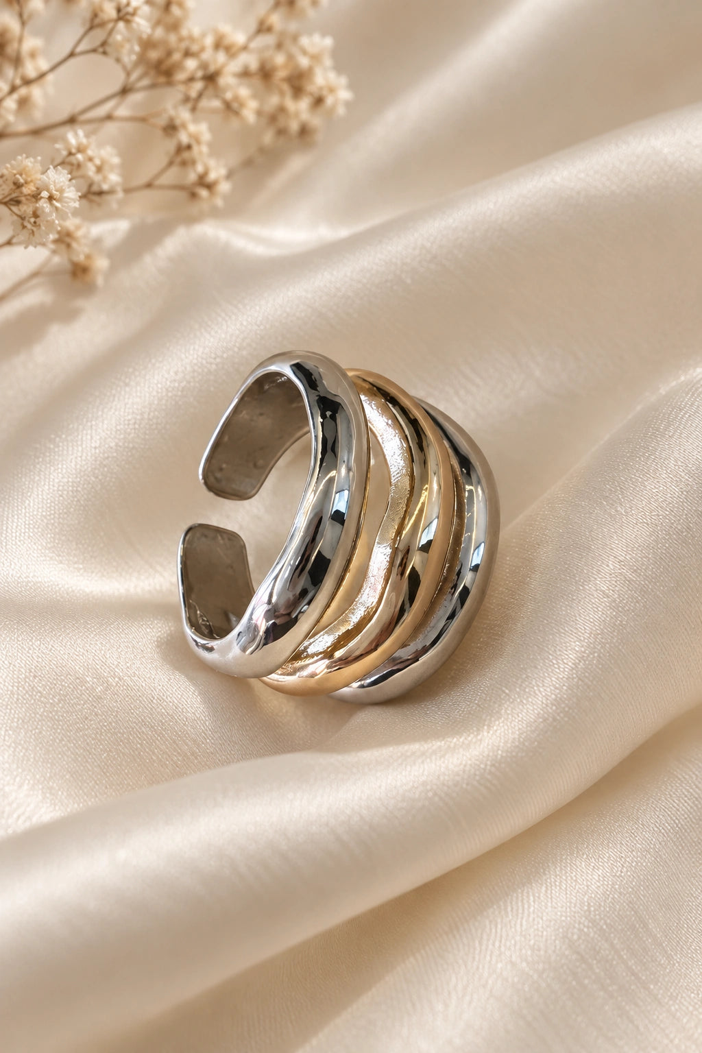 Two-Tone Triple Band Ring