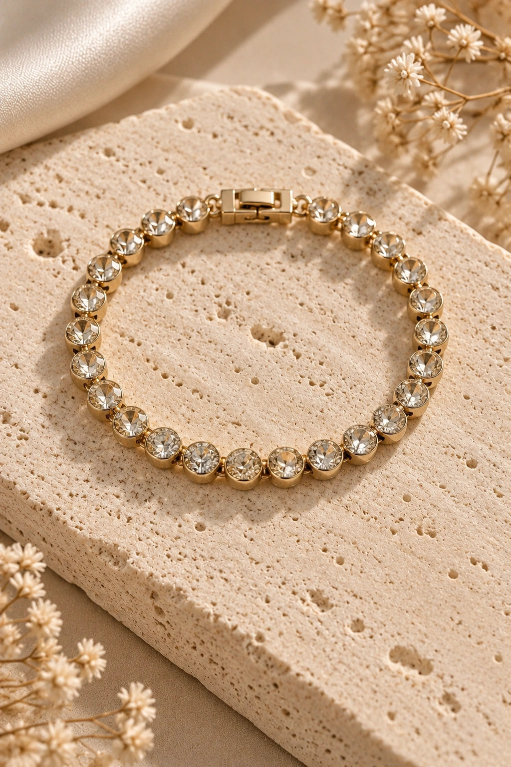 Crystal Round-Cut Tennis Bracelet