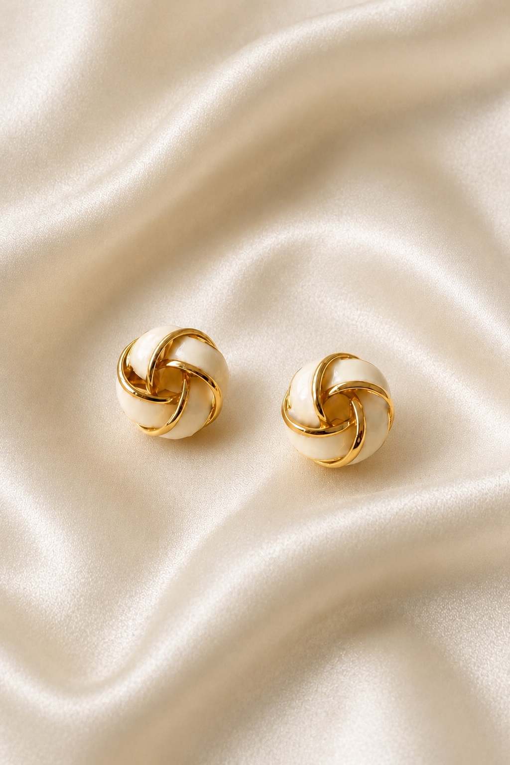 Ivory Knot Stud Earrings