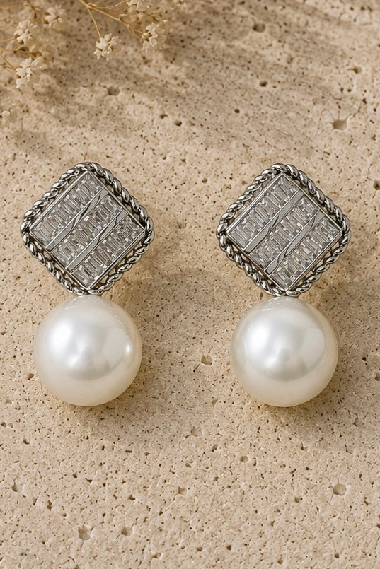 Crystal Pearl Drop Earrings