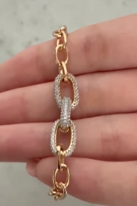 Pave Link Chain Bracelet