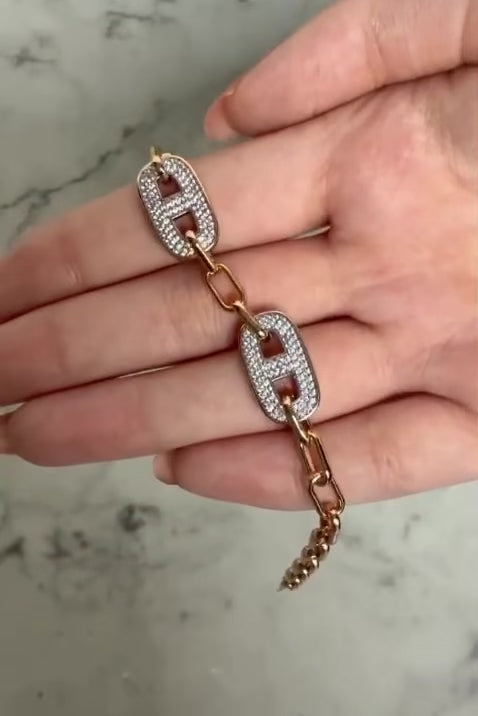 Pave Mariner Chain Bracelet