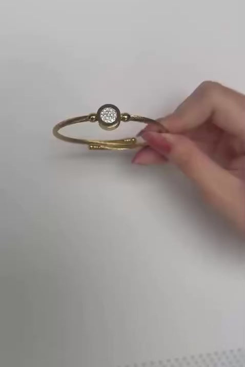 Gold Cable Disc Bangle
