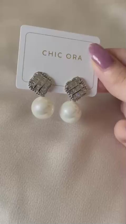 Crystal Pearl Drop Earrings